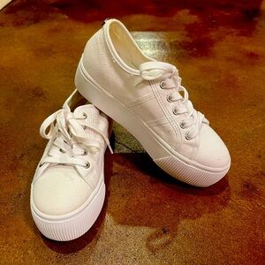 Steve Madden Elore Sneaker/ White Canvas/ Size 6.5 / wore once